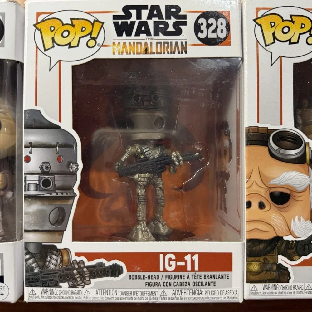 Star Wars Funko Pop Lot of 4 Mandalorian Chrome Amazon Exclusive Luke IG-11
